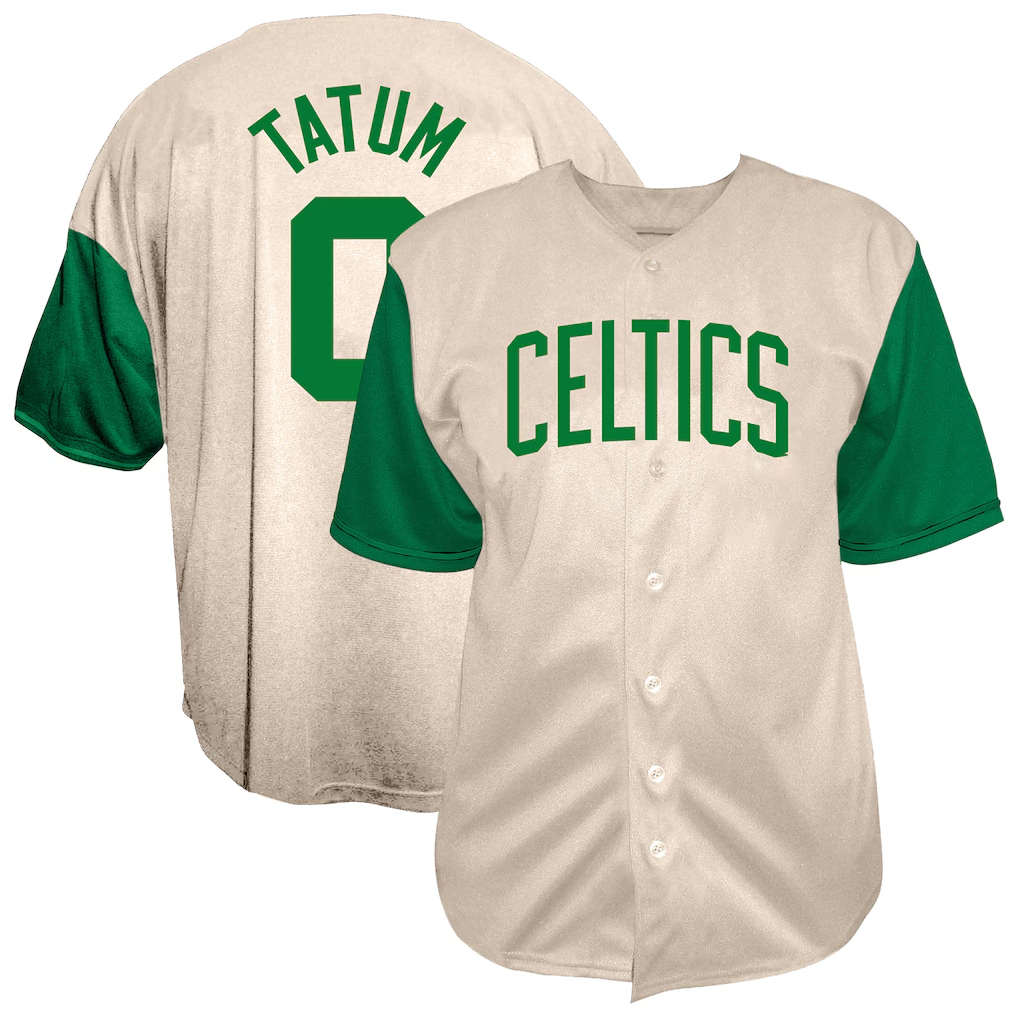 Johmsee B.Celtics #0 Jayson Tatum  Cream Baseball Jerseys
