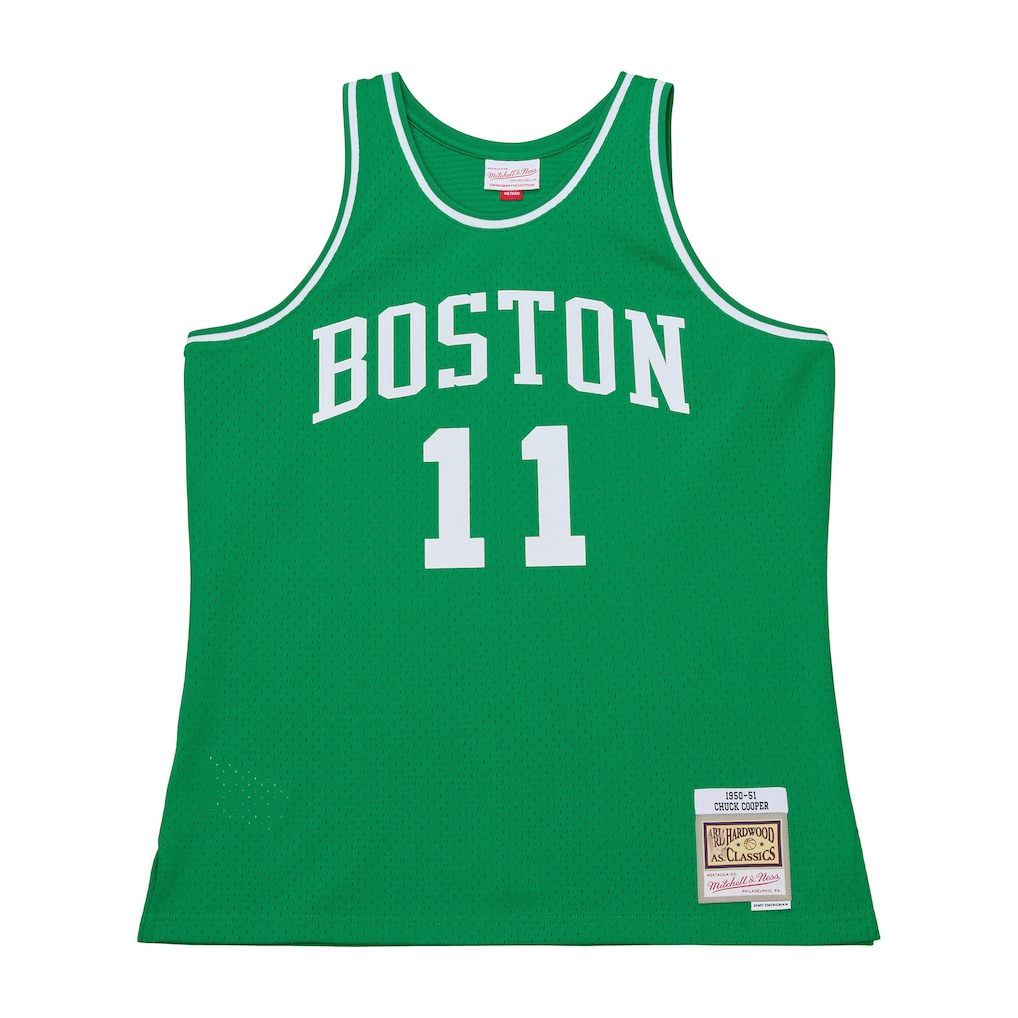 Johmsee B.Celtics #11 Chuck Cooper Mitchell & Ness Kelly Green 1950-51 Pioneers Swingman Jerseys