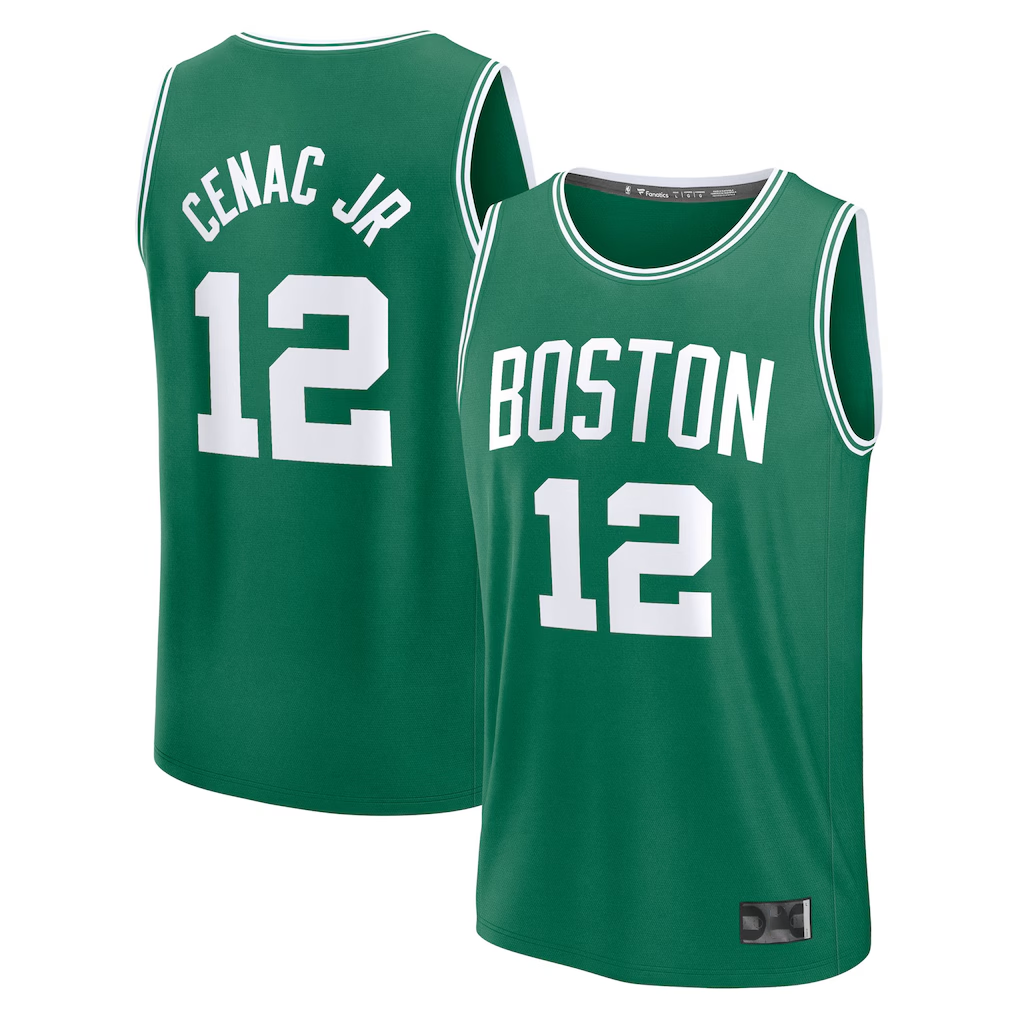 Johmsee B.Celtics #12 Chris Cenac Jr. Green 2026 Draft First Round Pick Fast Break Jerseys - Icon Edition
