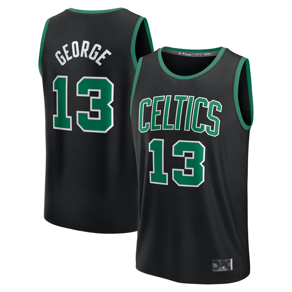 Johmsee B.Celtics #13 Paul George Black Fast Break Replica Jerseys - Statement Edition