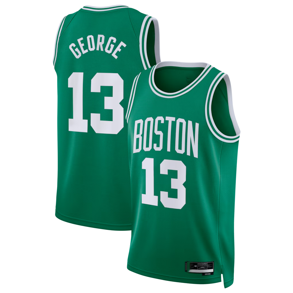Johmsee B.Celtics #13 Paul George Kelly Green Swingman Jerseys - Icon Edition
