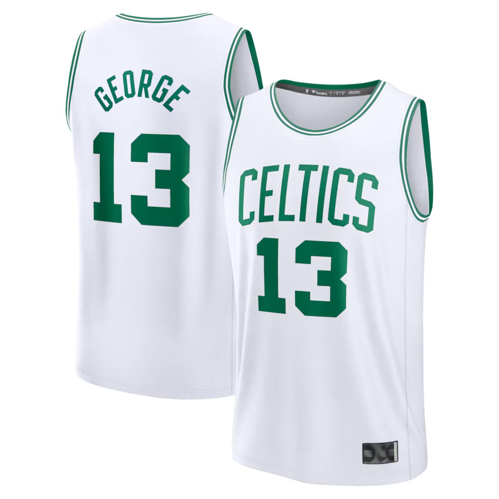 Johmsee B.Celtics #13 Paul George  White Fast Break Replica Jerseys - Association Edition