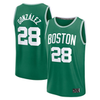 Johmsee B.Celtics #28 Hugo Gonzalez Kelly Green 2025  Draft First Round Pick Fast Break Replica Jerseys - Icon Edition