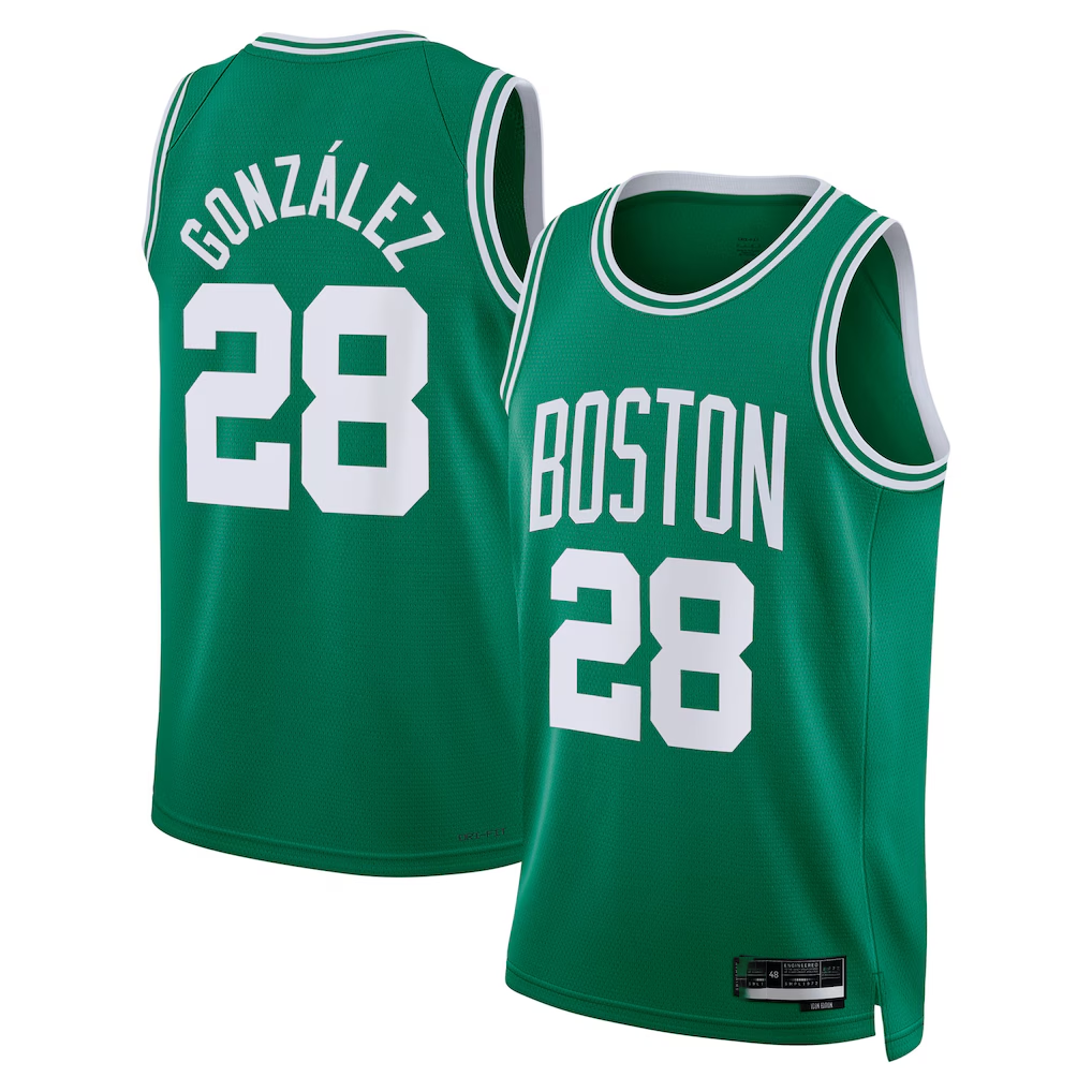 Johmsee B.Celtics #28 Hugo Gonz¨¢lez Kelly Green Swingman Jerseys - Icon Edition
