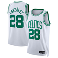 Johmsee B.Celtics #28 Hugo Gonz¨¢lez White Swingman Jerseys - Association Edition