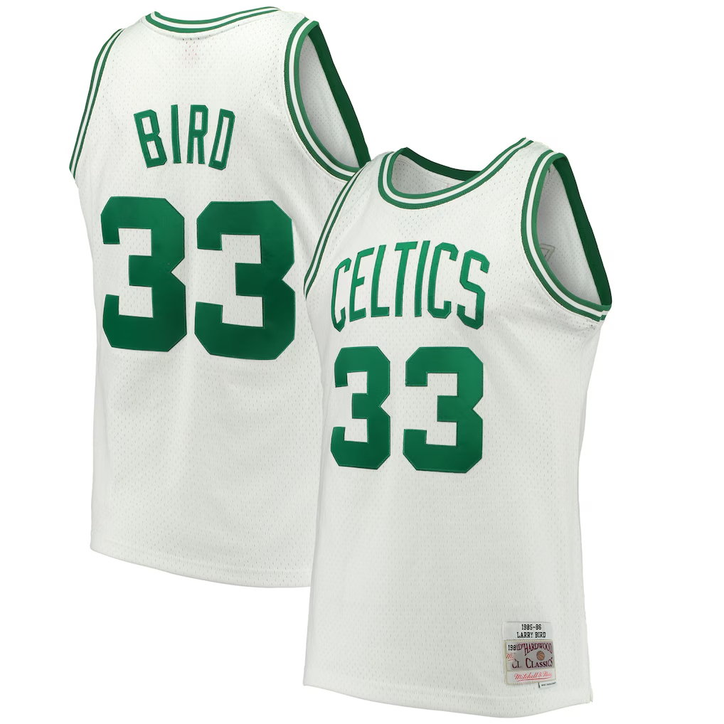 Johmsee B.Celtics #33 Larry Bird Mitchell & Ness White Hardwood Classics 198586 Swingman Jerseys
