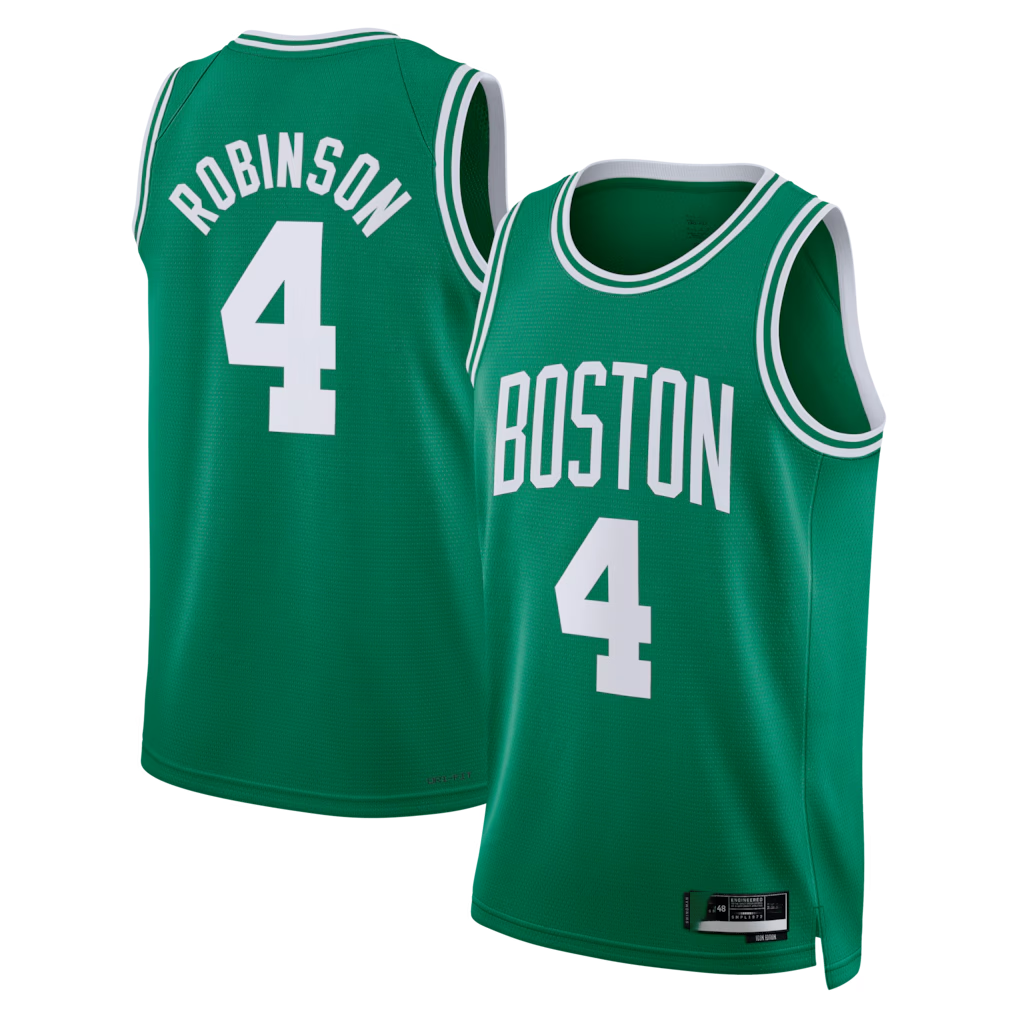 Johmsee B.Celtics #4 Mitchell Robinson Kelly Green Swingman Jerseys - Icon Edition