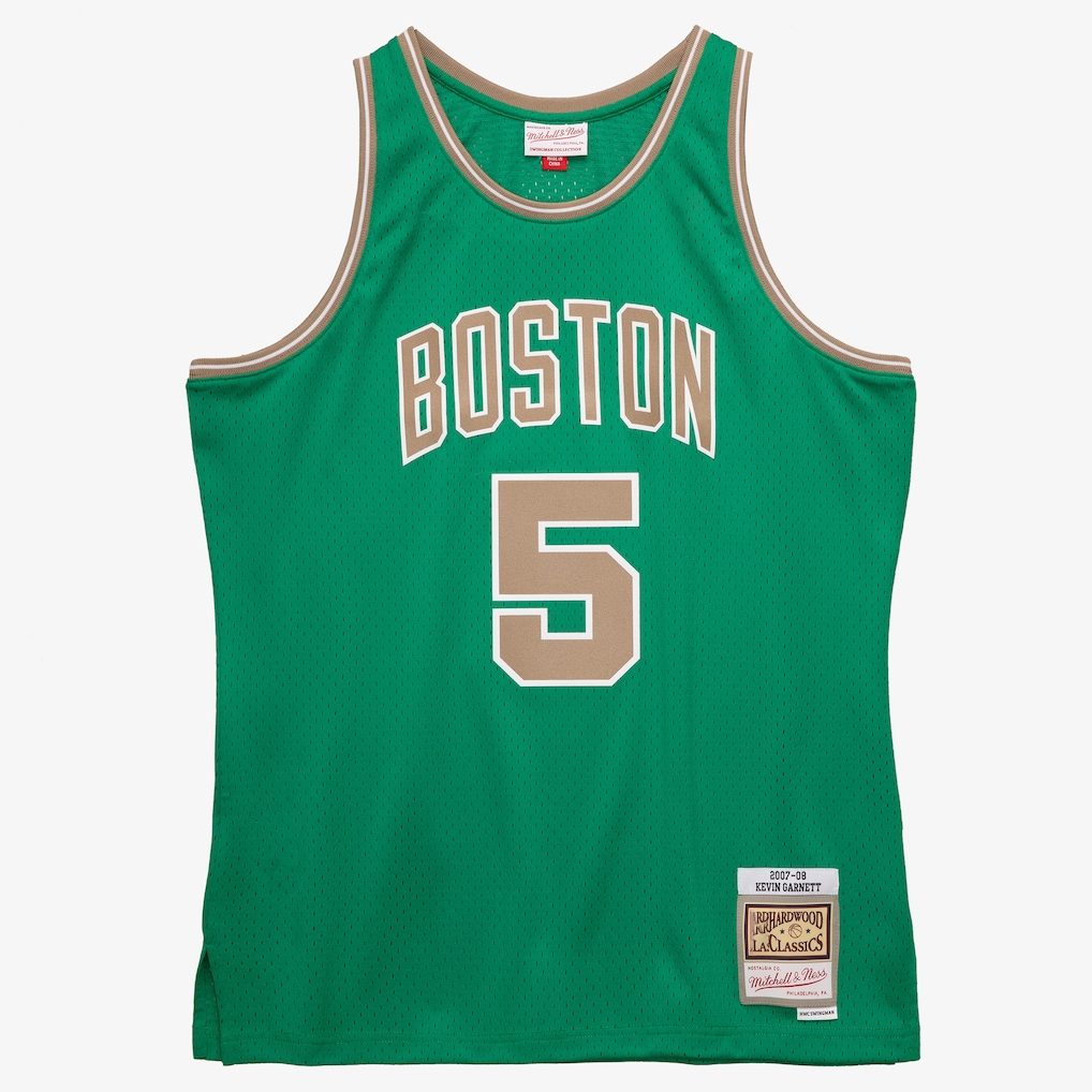 Johmsee B.Celtics #5 Kevin Garnett Mitchell & Ness Kelly Green 2007-08 Hardwood Classics Swingman Jerseys