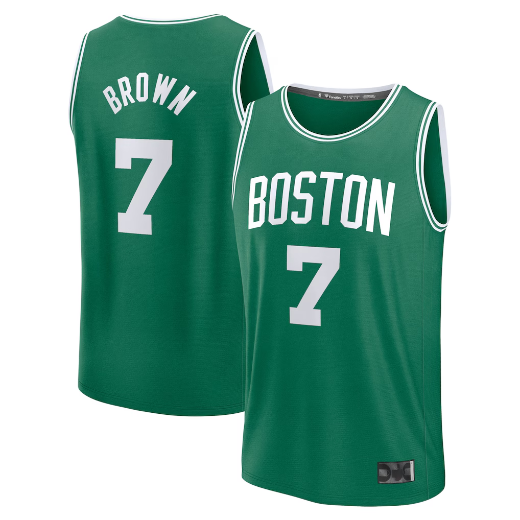 Johmsee B.Celtics #7 Jaylen Brown  Kelly Green Fast Break Replica Player Jerseys - Icon Edition