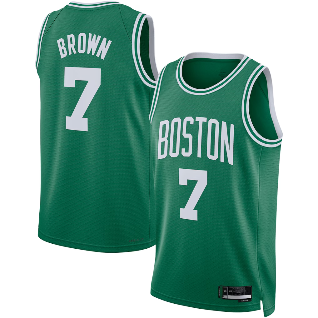 Johmsee B.Celtics #7 Jaylen Brown Kelly Green Swingman Jerseys - Icon Edition
