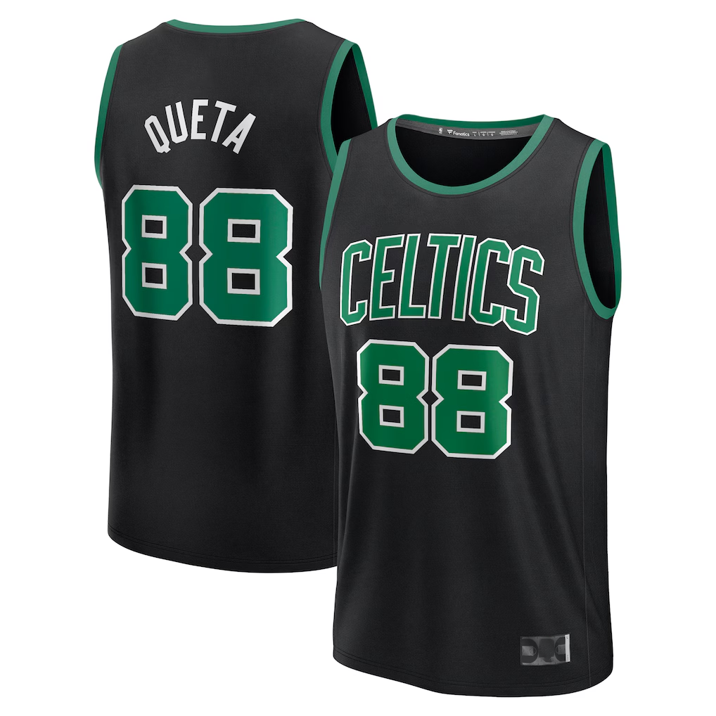 Johmsee B.Celtics #88 Neemias Queta Black Fast Break Replica Player Jerseys - Statement Edition