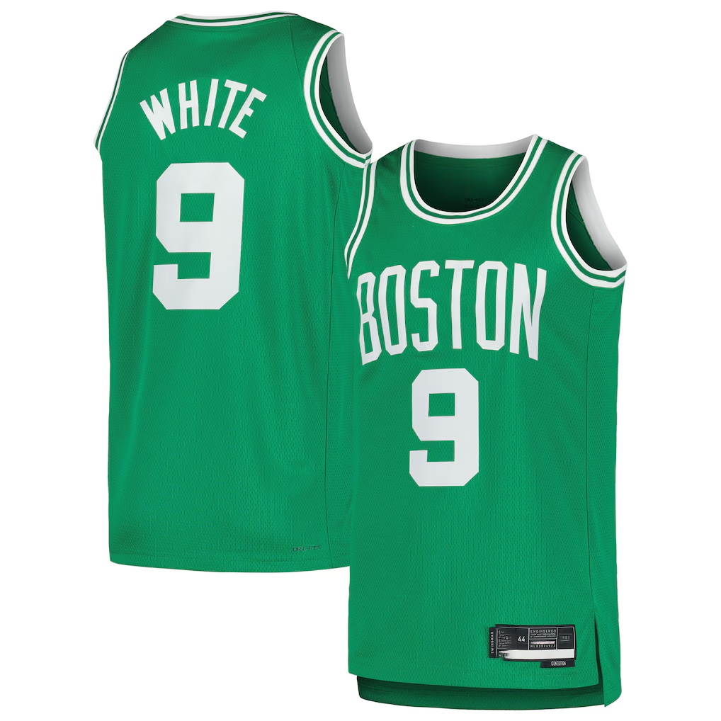 Johmsee B.Celtics #9 Derrick White Kelly Green Swingman Jerseys - Icon Edition