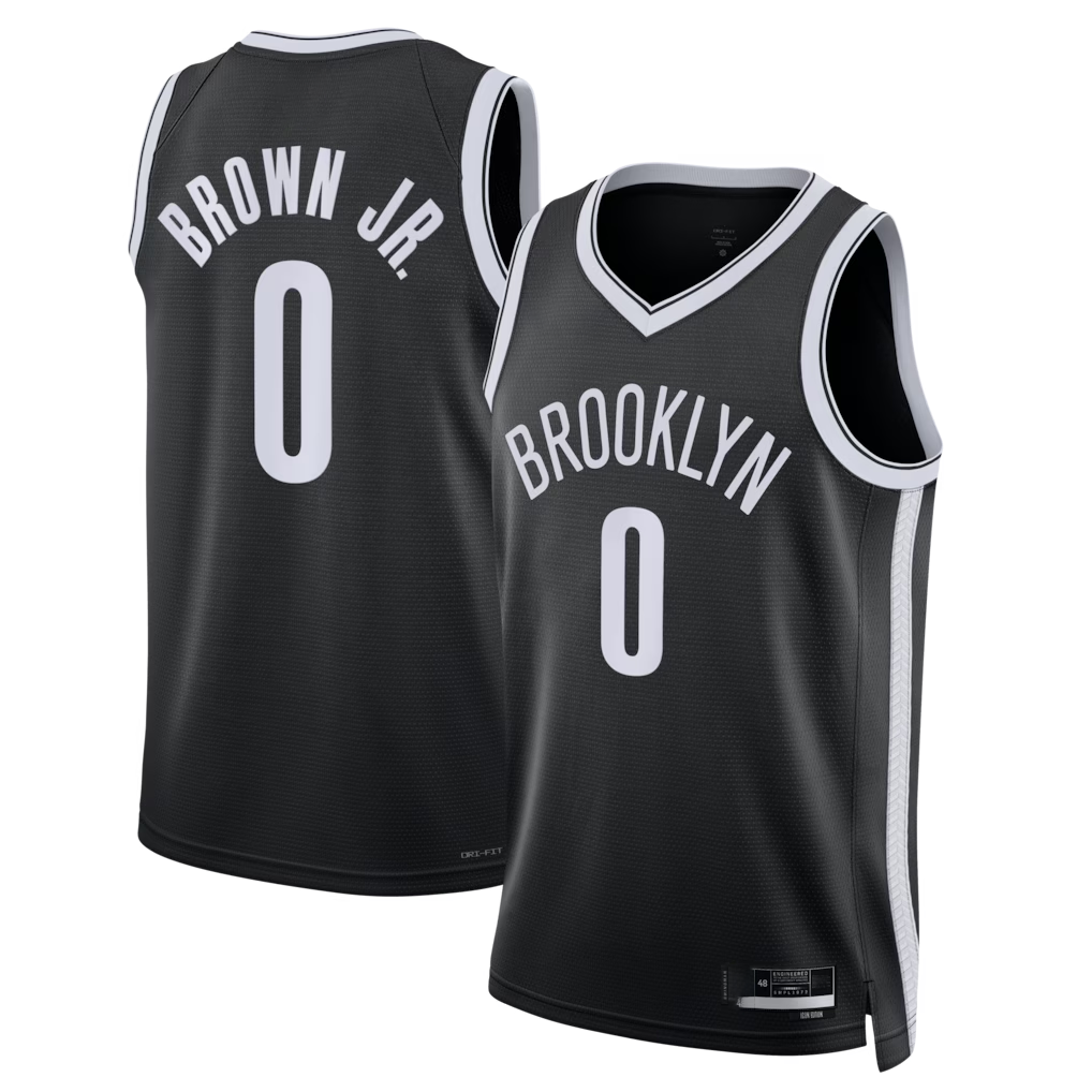 Johmsee B.Nets #0 Mikel Brown Jr. Black Swingman Jerseys - Icon Edition