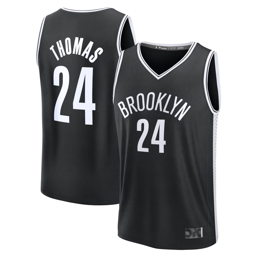 Johmsee B.Nets #24 Cam Thomas Black Fast Break Replica Jerseys - Icon Edition