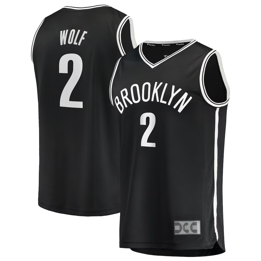 Johmsee B.Nets #2 Daniel Wolf Black Fast Break Replica Jerseys - Icon Edition