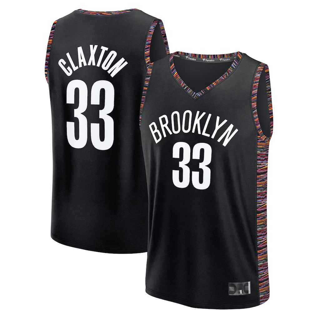 Johmsee B.Nets #33 Nic Claxton Black 202526 City Edition Fast Break Jerseys