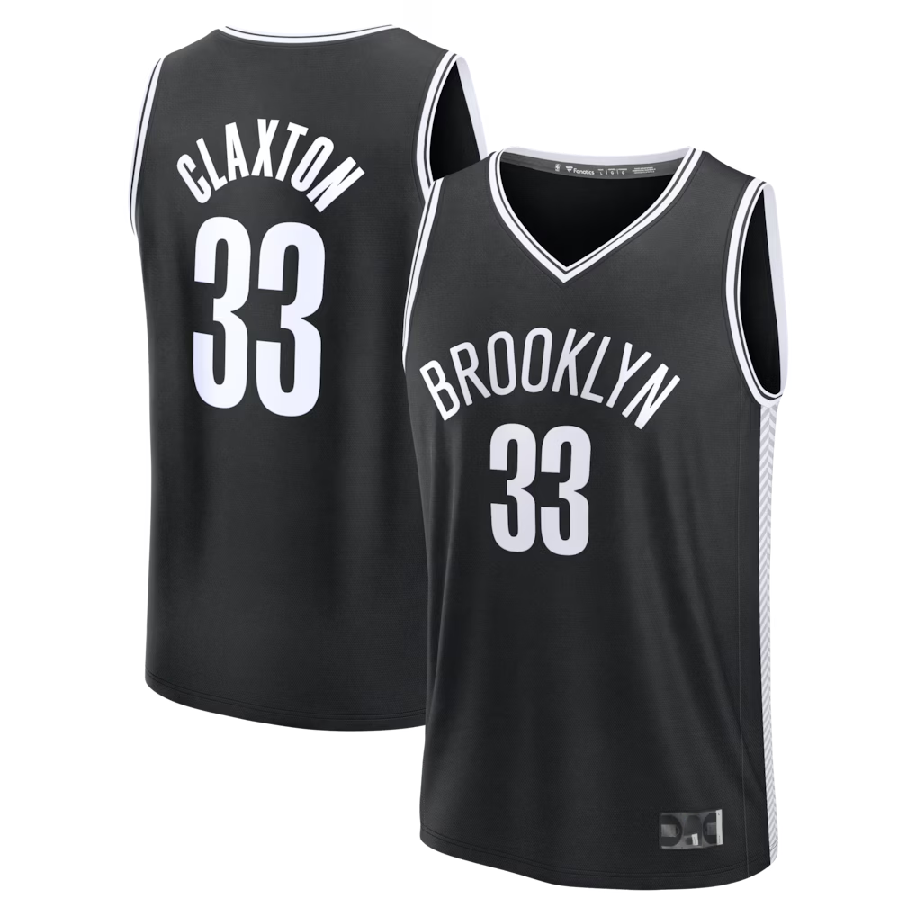 Johmsee B.Nets #33 Nic Claxton  Black Fast Break Replica Jerseys - Icon Edition