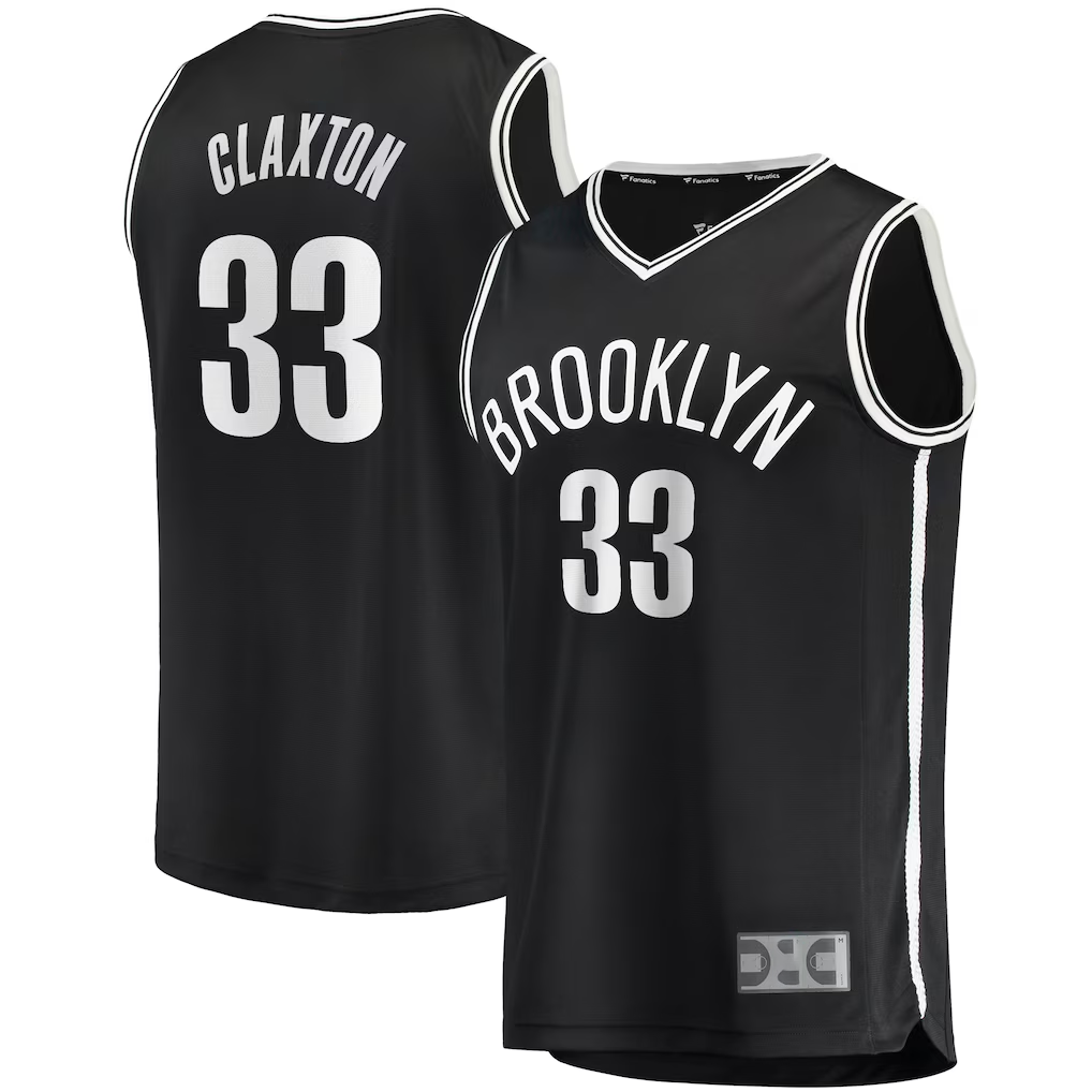 Johmsee B.Nets #33 Nicolas Claxton  Black Fast Break Player Jerseys - Icon Edition
