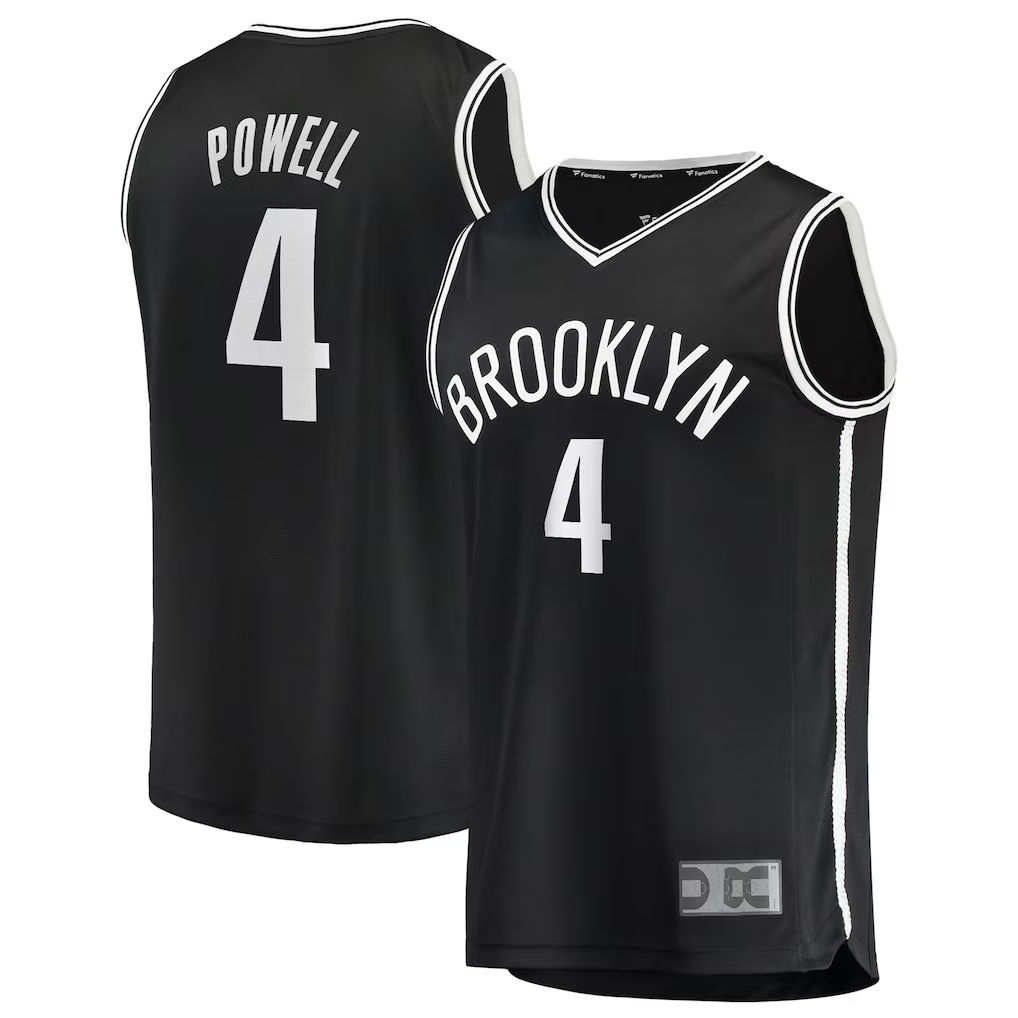 Johmsee B.Nets #4 Drake Powell Black Fast Break Replica Jerseys - Icon Edition