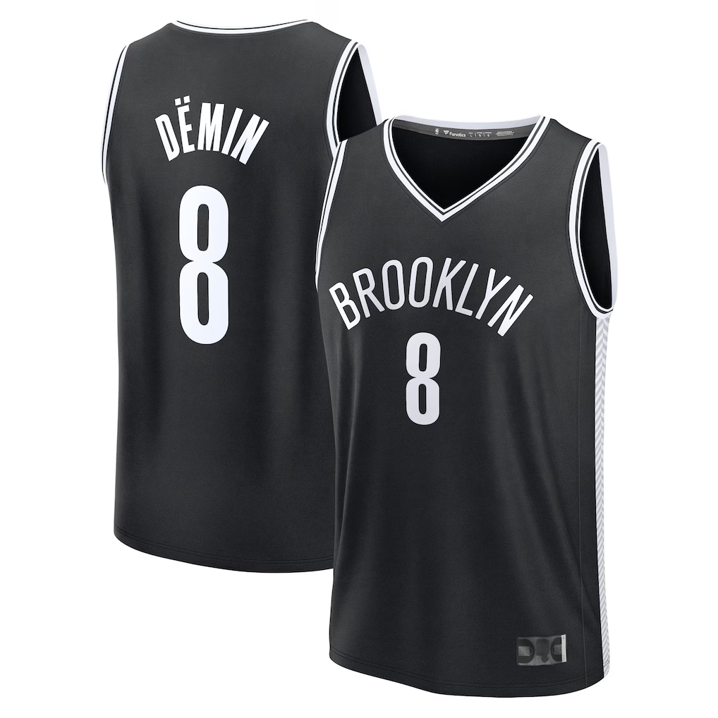 Johmsee B.Nets #8 Egor D?min Black Fast Break Replica Jerseys - Icon Edition