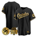 Johmsee B.Orioles Black Gold 30th Anniversary of 2131 Home Game Blank Player Stitched Jerseys