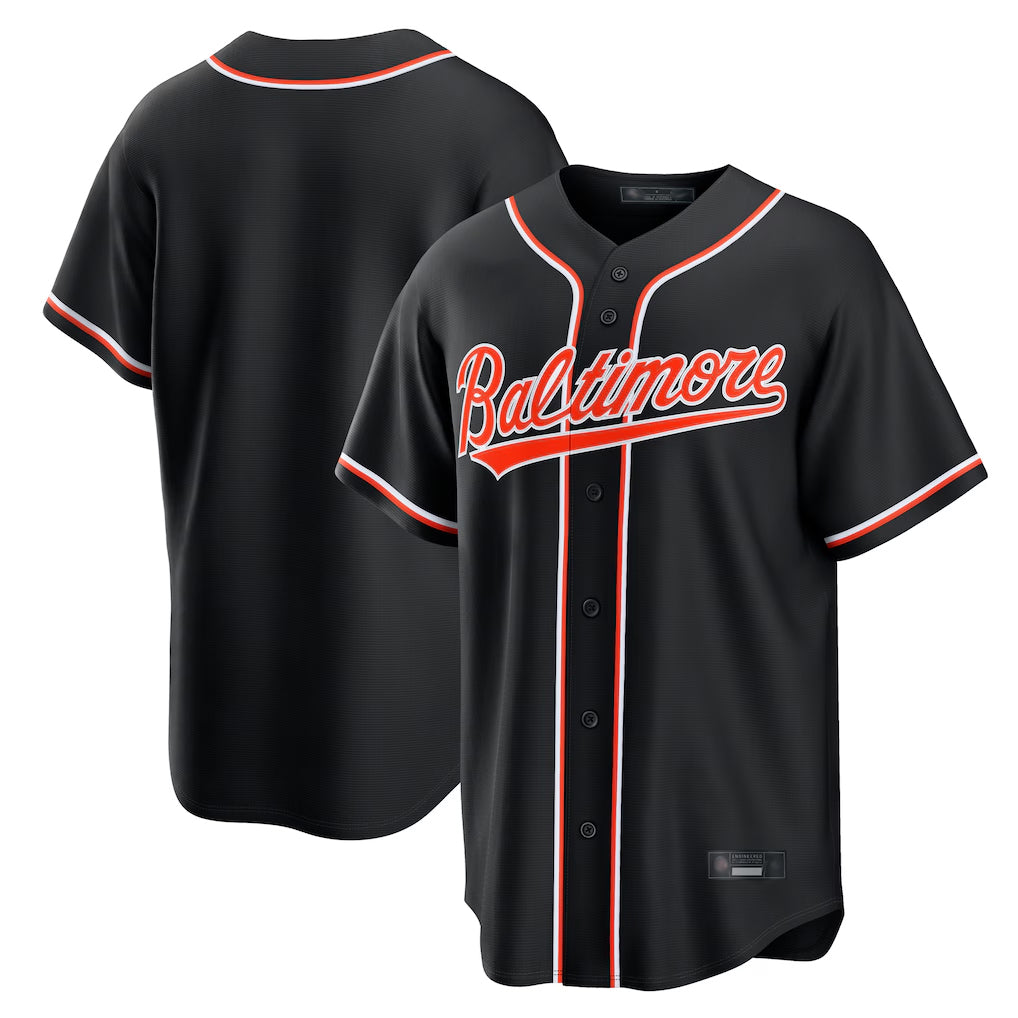 Johmsee B.Orioles Black Out Fashion Home Game Blank Player Stitched Jerseys
