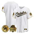 Johmsee B.Orioles White Gold 30th Anniversary of 2131 Home Game Blank Player Stitched Jerseys