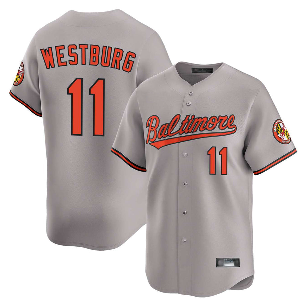 Johmsee B.Orioles #11 Jordan Westburg Player Gray Limited Home Game Stitched Jerseys