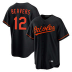 Johmsee B.Orioles #12 Dylan Beavers Player Black Home Game Stitched Jerseys