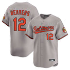 Johmsee B.Orioles #12 Dylan Beavers Player Gray Limited Home Game Stitched Jerseys