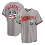 Johmsee B.Orioles #12 Dylan Beavers Player Gray USA 250 Fourth of July Home Game Stitched Jerseys