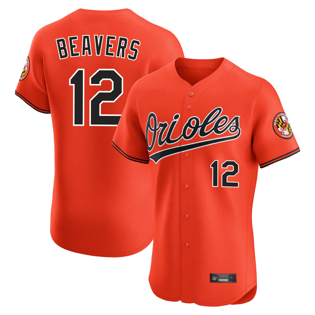 Johmsee B.Orioles #12 Dylan Beavers Player Orange Limited Elite Home Game Stitched Jerseys