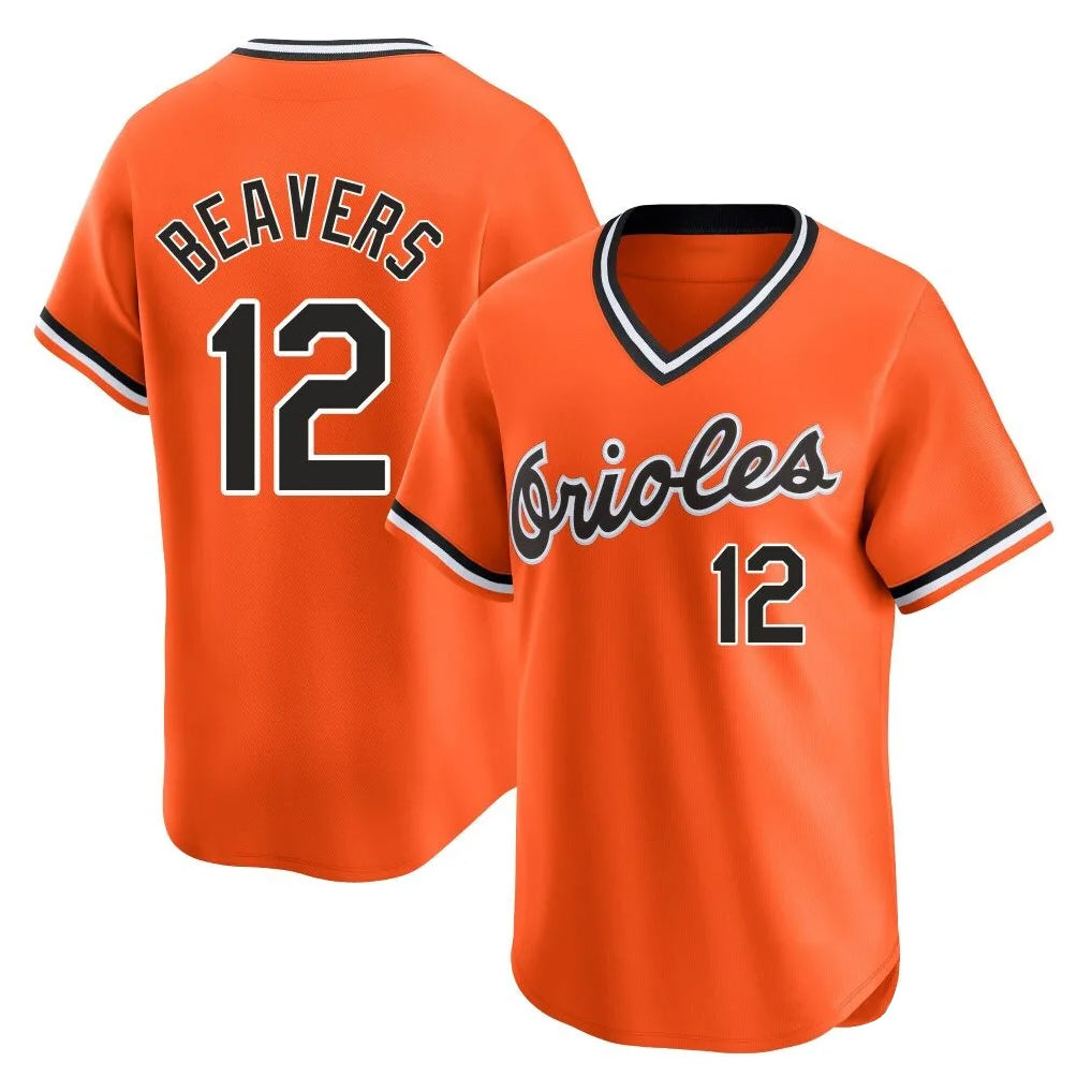 Johmsee B.Orioles #12 Dylan Beavers Player Orange T-shirt Limited Home Game Stitched Jerseys