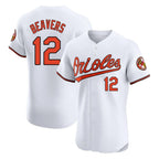 Johmsee B.Orioles #12 Dylan Beavers Player White Limited Elite Home Game Stitched Jerseys