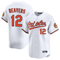 Johmsee B.Orioles #12 Dylan Beavers Player White Limited Home Game Stitched Jerseys