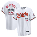 Johmsee B.Orioles #12 Dylan Beavers Player White USA 250 Fourth of July Home Game Stitched Jerseys