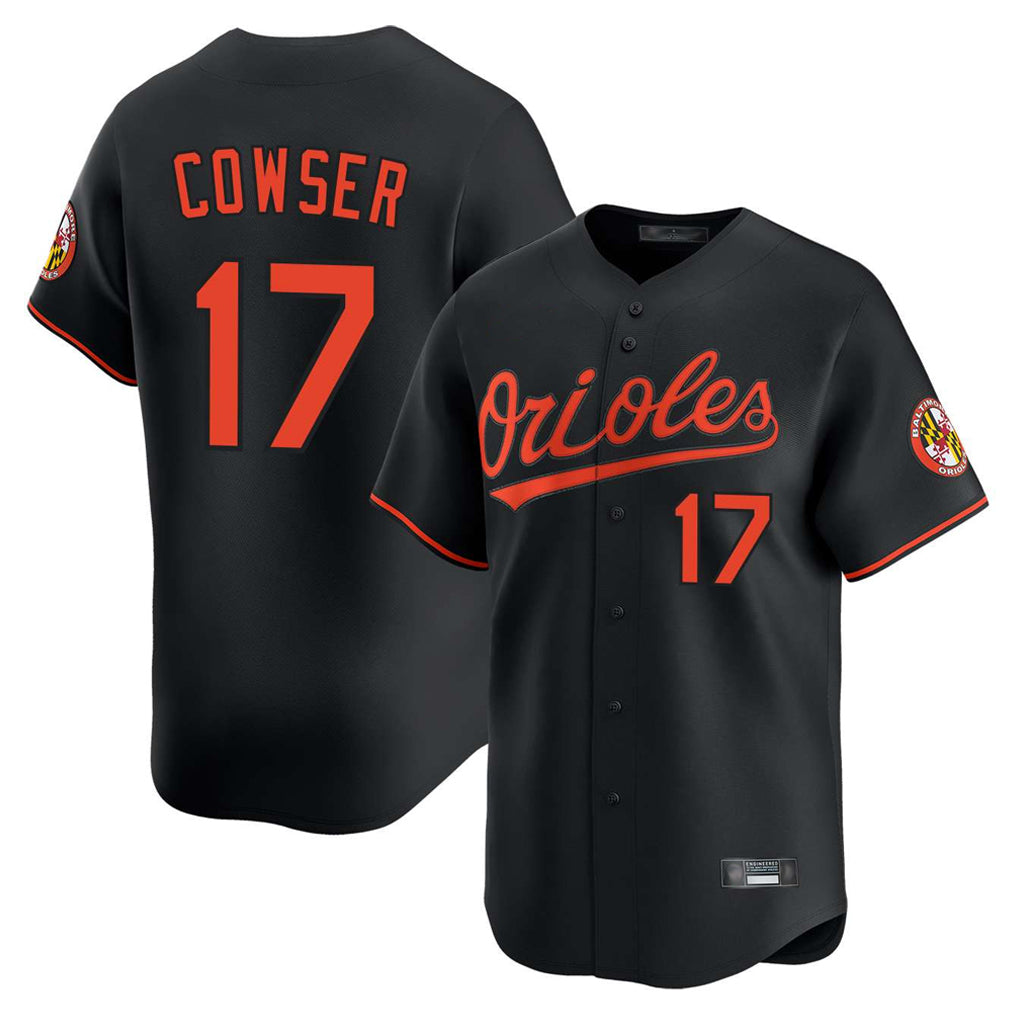 Johmsee B.Orioles #17 Colton Cowser Player Black Limited Home Game Stitched Jerseys