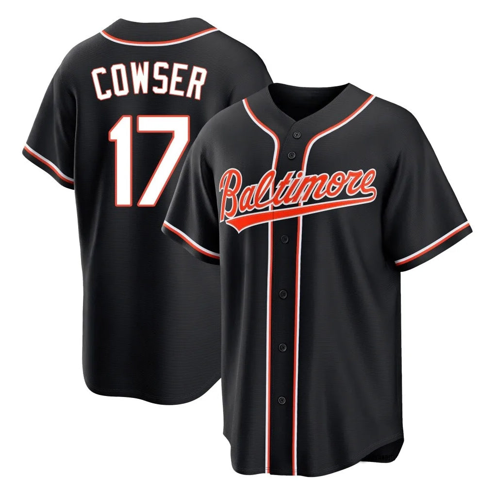 Johmsee B.Orioles #17 Colton Cowser Player Black Out Home Game Stitched Jerseys
