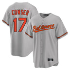 Johmsee B.Orioles #17 Colton Cowser Player Gray Home Game Stitched Jerseys
