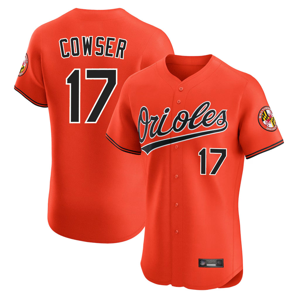 Johmsee B.Orioles #17 Colton Cowser Player Orange Limited Elite Home Game Stitched Jerseys