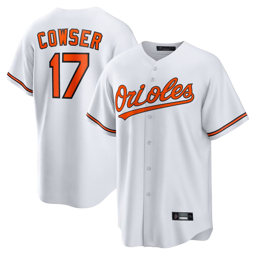 Johmsee B.Orioles #17 Colton Cowser Player White Home Game Stitched Jerseys