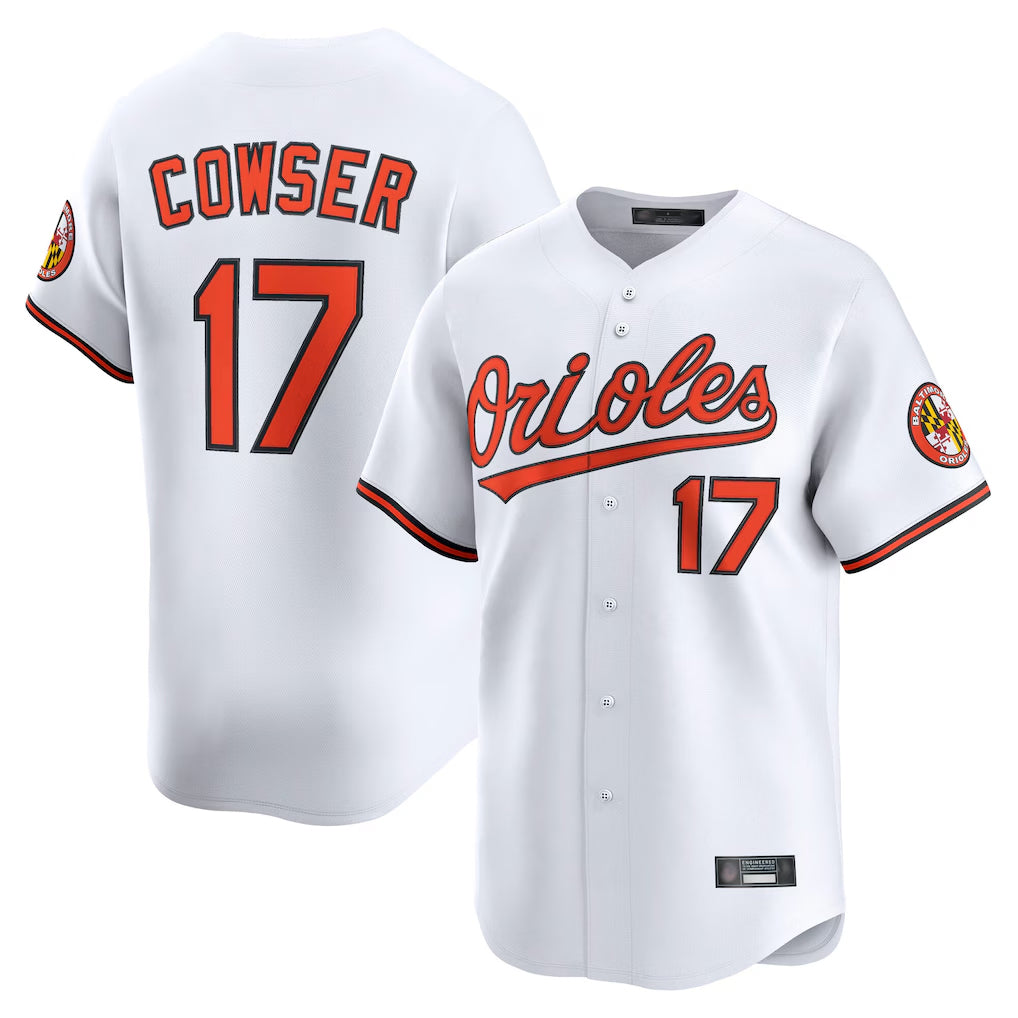 Johmsee B.Orioles #17 Colton Cowser Player White Limited Home Game Stitched Jerseys