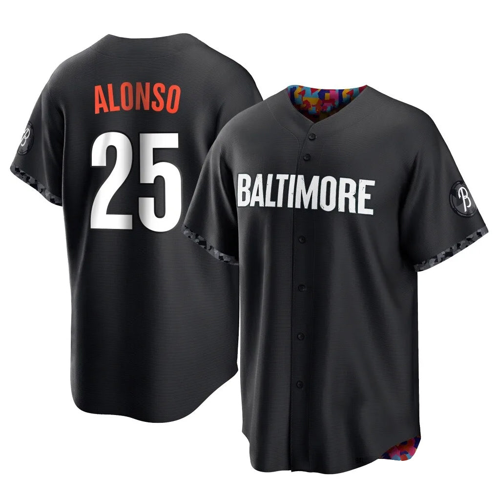 Johmsee B.Orioles #25 Pete Alonso Player Black City Connect Home Game Stitched Jerseys