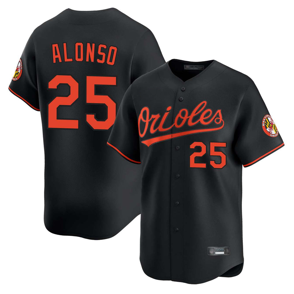 Johmsee B.Orioles #25 Pete Alonso Player Black Limited Home Game Stitched Jerseys