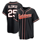 Johmsee B.Orioles #25 Pete Alonso Player Black Out Home Game Stitched Jerseys