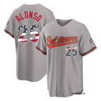 Johmsee B.Orioles #25 Pete Alonso Player Gray USA 250 Fourth of July Home Game Stitched Jerseys