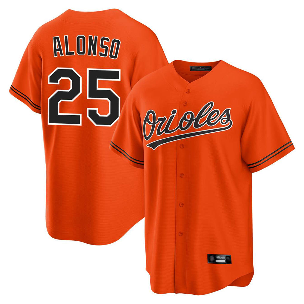 Johmsee B.Orioles #25 Pete Alonso Player Orange Home Game Stitched Jerseys