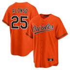 Johmsee B.Orioles #25 Pete Alonso Player Orange Home Game Stitched Jerseys