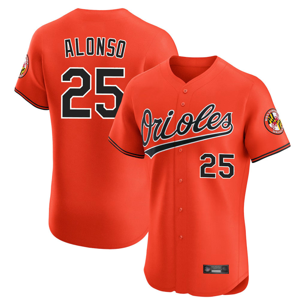 Johmsee B.Orioles #25 Pete Alonso Player Orange Limited Elite Home Game Stitched Jerseys
