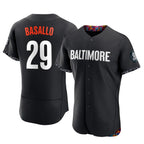 Johmsee B.Orioles #29 Samuel Basallo Player Black City Connect Limited Elite Home Game Stitched Jerseys